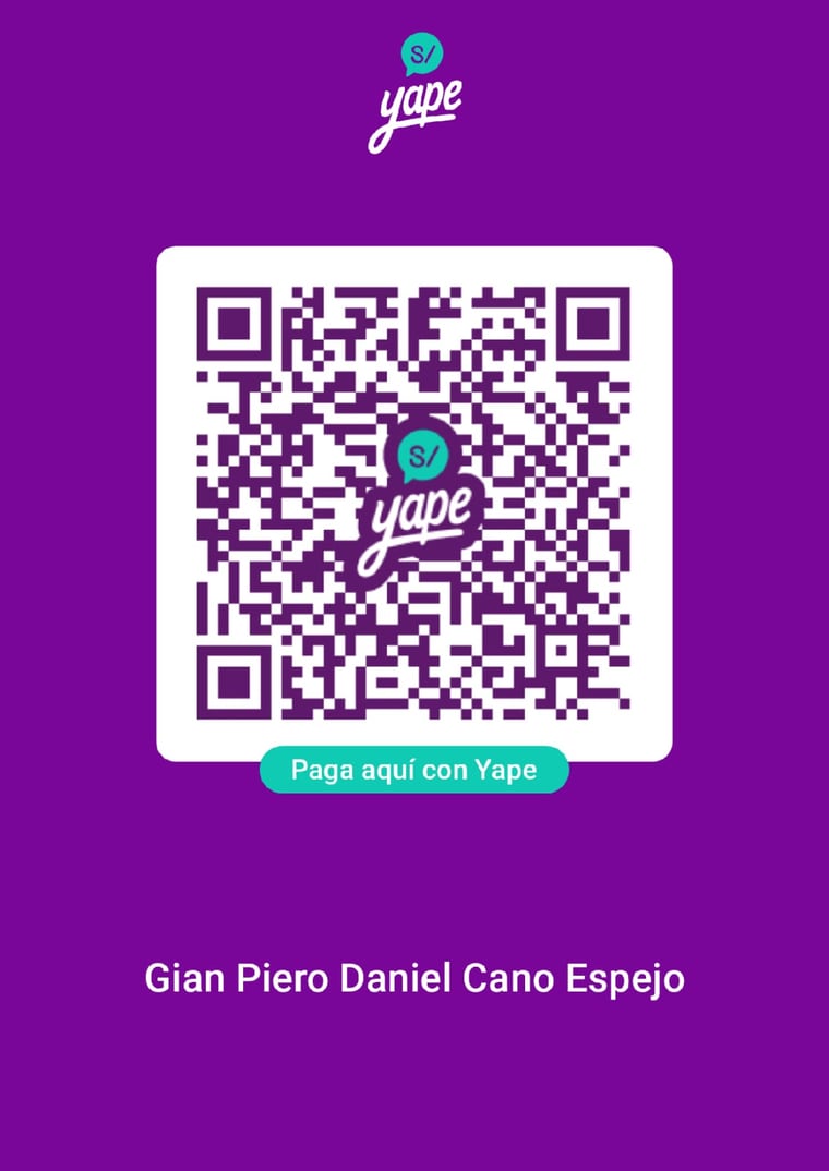 Código QR de Yape a nombre de Gian Piero Daniel Cano Espejo